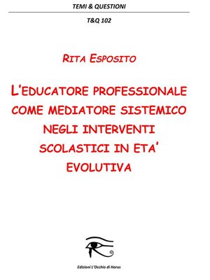 cover image of L'educatore professionale come mediatore sistemico